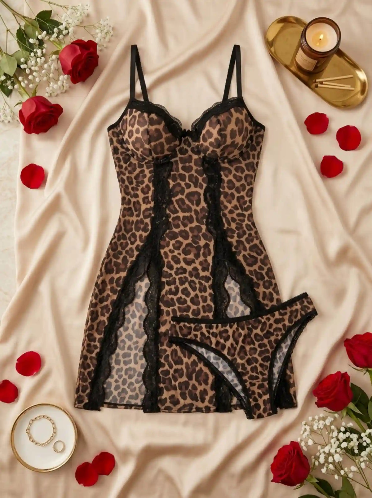 LEOPARD SHEER MAXI SLIP DRESS