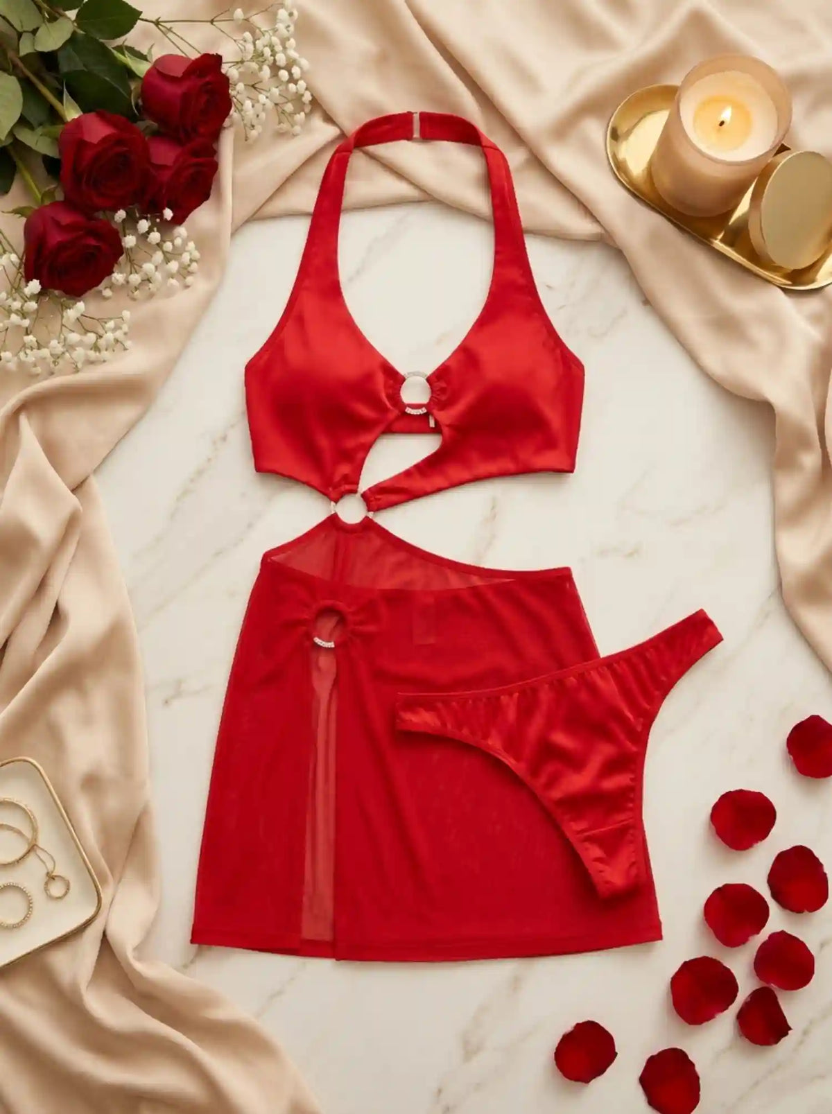 SIREN HALTER BIKINI | RED