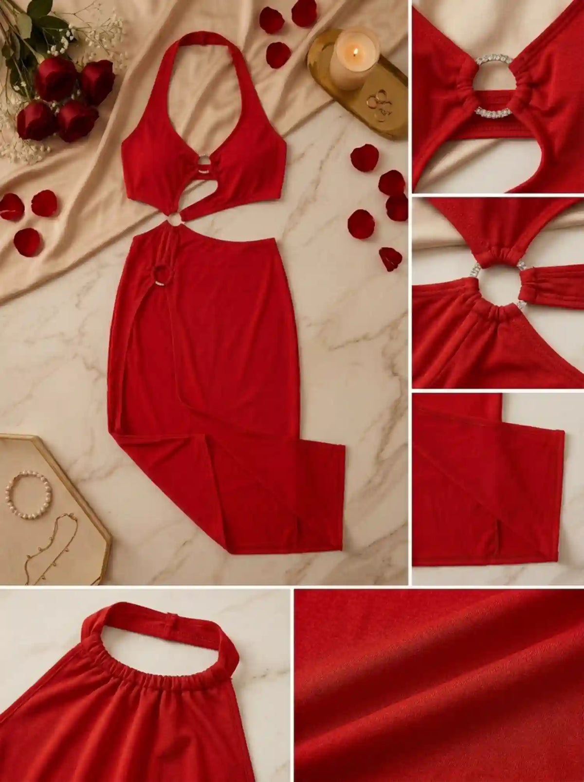 SIREN HALTER BIKINI | RED